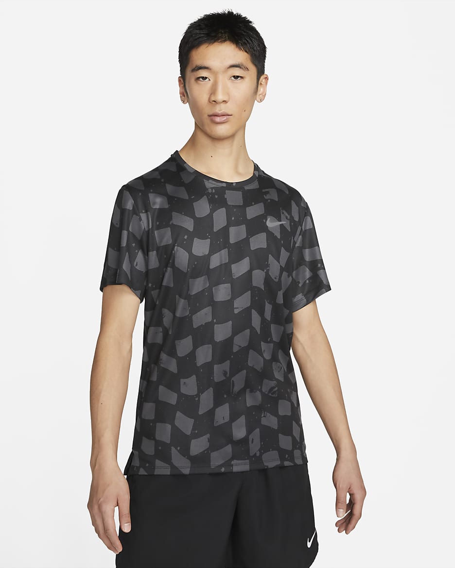 Nike dry miler short sleeve running top best sale